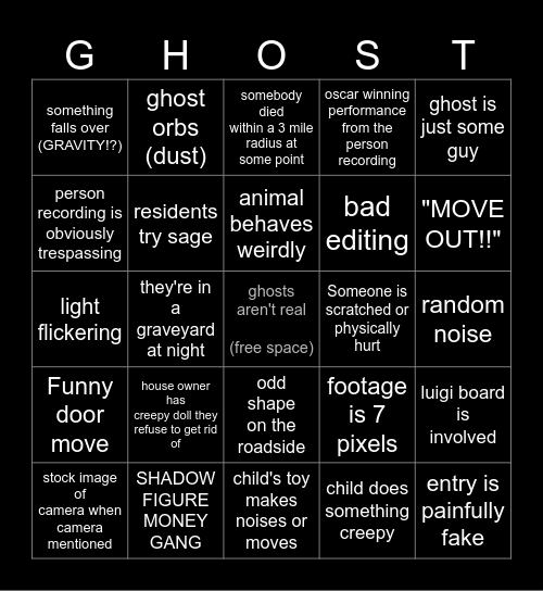 BIZARREBUB BINGO Card