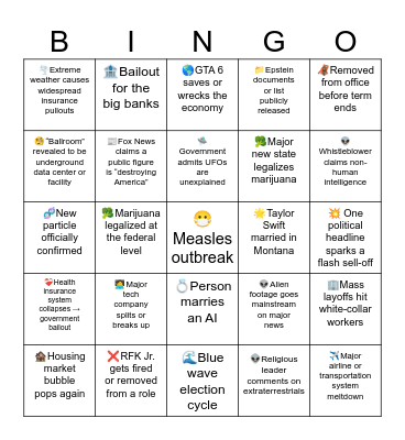 🔮 2026 Bingo Card