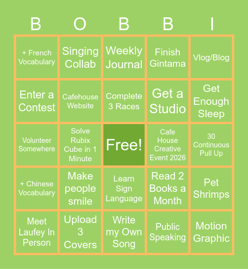 2026 Bingo Card