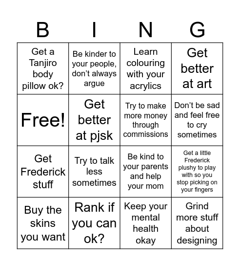 My bingo card Bingo Card