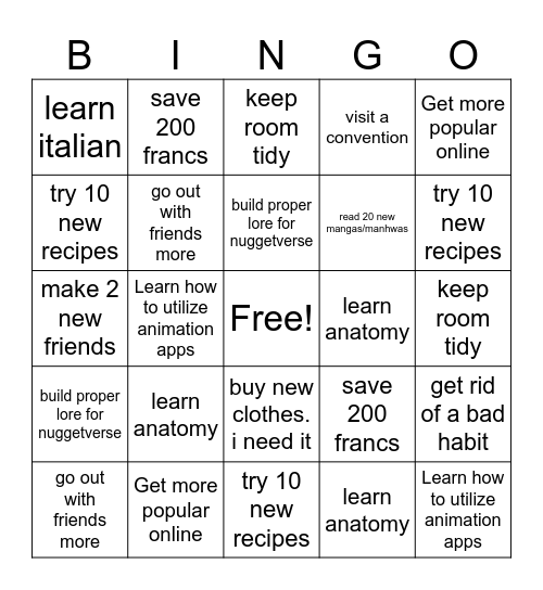 2026 Bingo Card