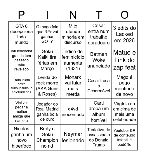 BINGO 2026 AMIGOS Bingo Card
