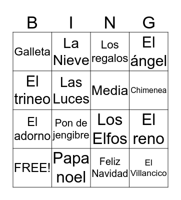 LA NAVIDAD Bingo Card