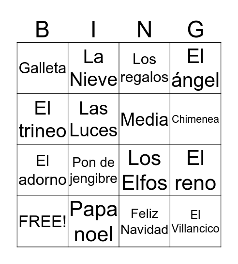 LA NAVIDAD Bingo Card