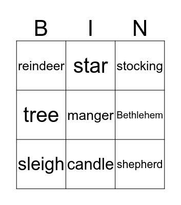 Christmas Bingo Card