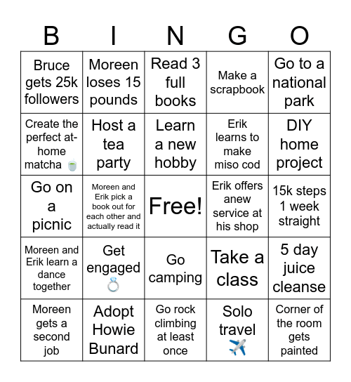 2026 Bingo Card Bingo Card