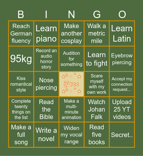 2026 Bingo Card