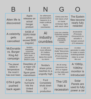 2026 BINGO Card