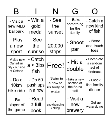 2026 bingo Card