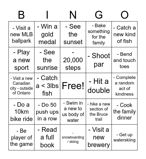 2026 bingo Card