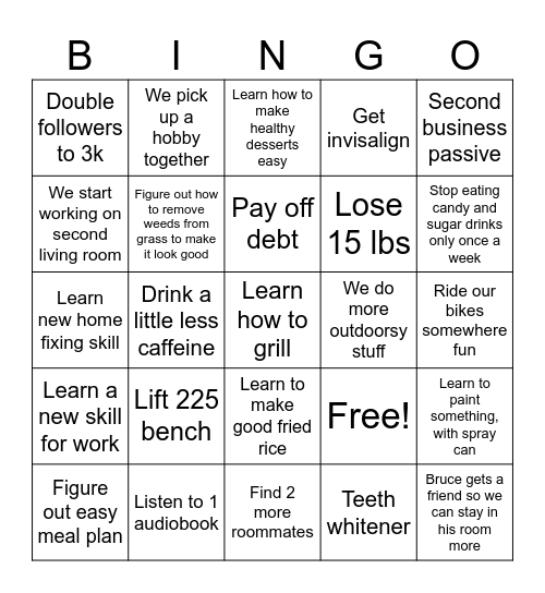 2026 Bingo Card Bingo Card