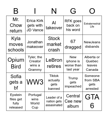 2026 BINGO Card