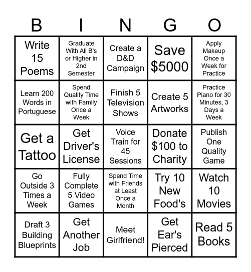 Maple's 2026 Bingo Board Bingo Card