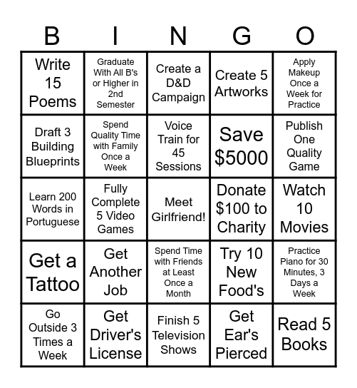 Maple's 2026 Bingo Board Bingo Card