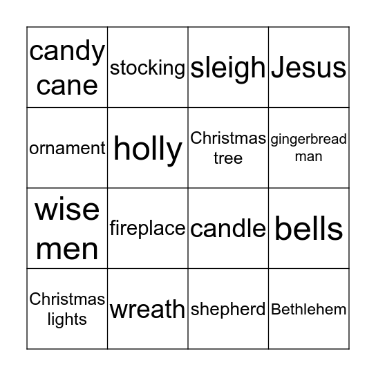 Christmas Bingo Card
