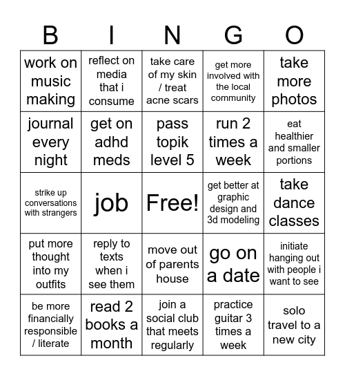 ramingo 2026 Bingo Card