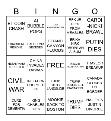 2026 Bingo Card