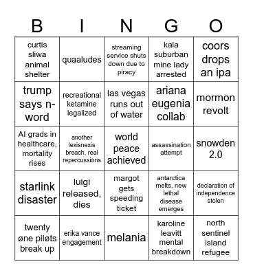 2026 BINGO Card