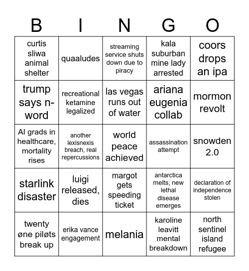 2026 BINGO Card