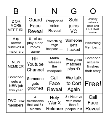 2026 HOMIE HANGOUT BINGO Card
