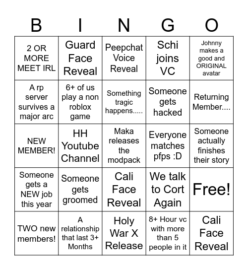 2026 HOMIE HANGOUT BINGO Card