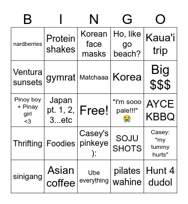 Letty's New Year's Bingo🥂🎇🎄(Casey & Red-themed) Bingo Card