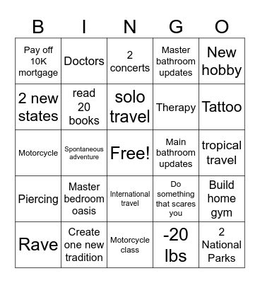 2026 Bingo Card Bingo Card