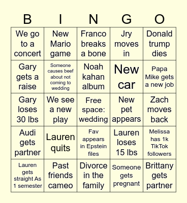 2026 bingo card Bingo Card