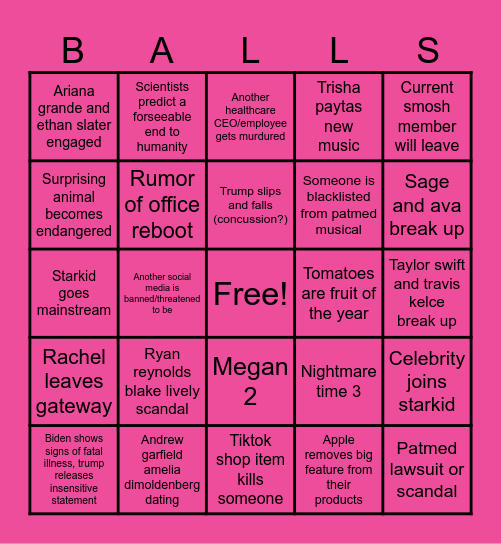 2025!!! 2025 bingo!!! Omg yay! Bingo Card