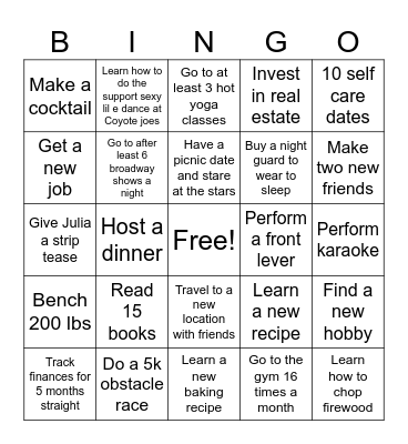 Andrew Bingo Card