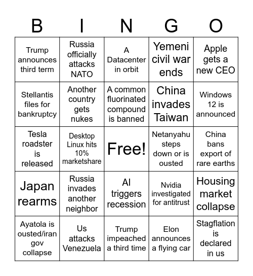 2026 BINGO Card
