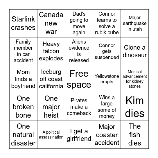 2026 Bingo Card