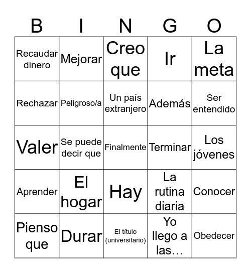 FLACS 1-120 Bingo Card