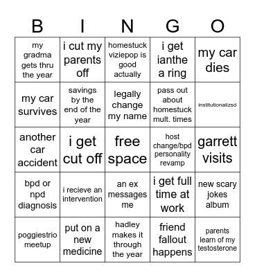 2026 bingo Card