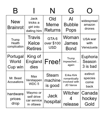 2026 Bingo Card