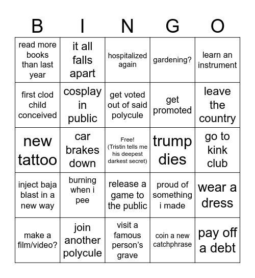 2026 Bingo Card