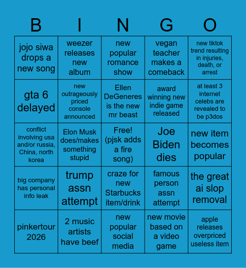 ihop's 2026 predictions bingo Card