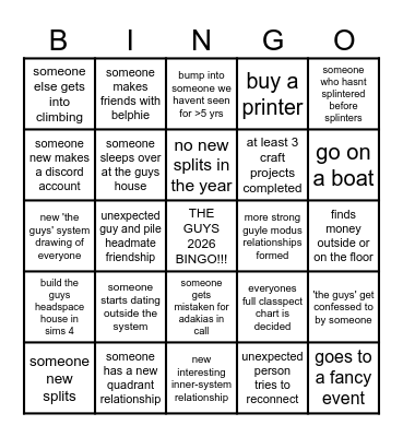 the guys 2026 bingo Card