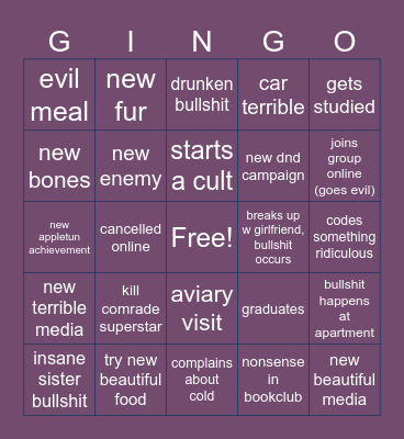 new year bingo Card