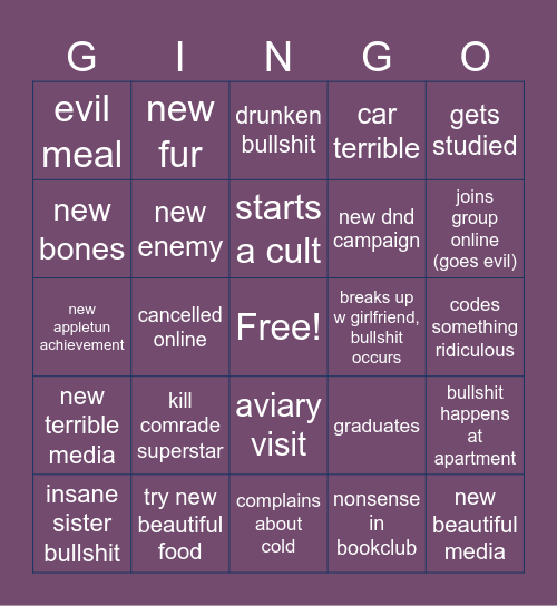 new year bingo Card