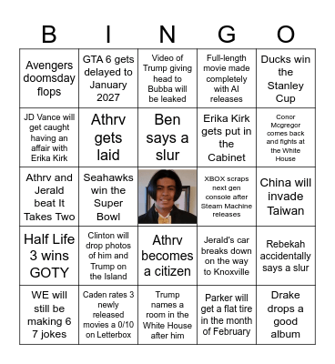 2026 Bingo Card