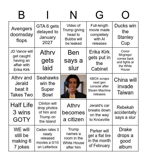 2026 Bingo Card