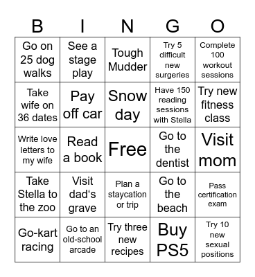 Shaun’s 2026 Bingo Card Bingo Card
