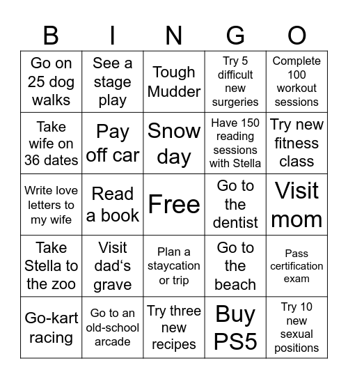 Shaun’s 2026 Bingo Card Bingo Card