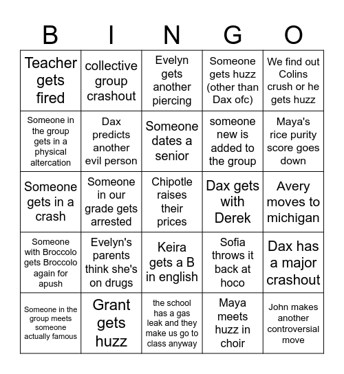 Bingo 2026 Bingo Card