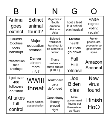 2026 Bingo Card