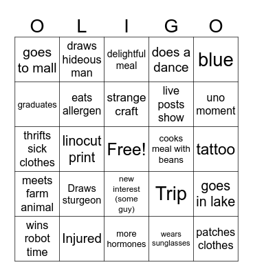 olingo Bingo Card