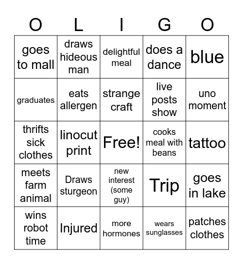 olingo Bingo Card
