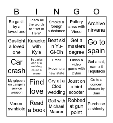 2026 Seemann Bingo Card
