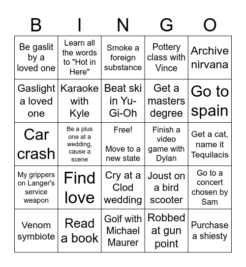 2026 Seemann Bingo Card